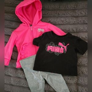 Puma 0-3m Baby Girls 3 Piece Set